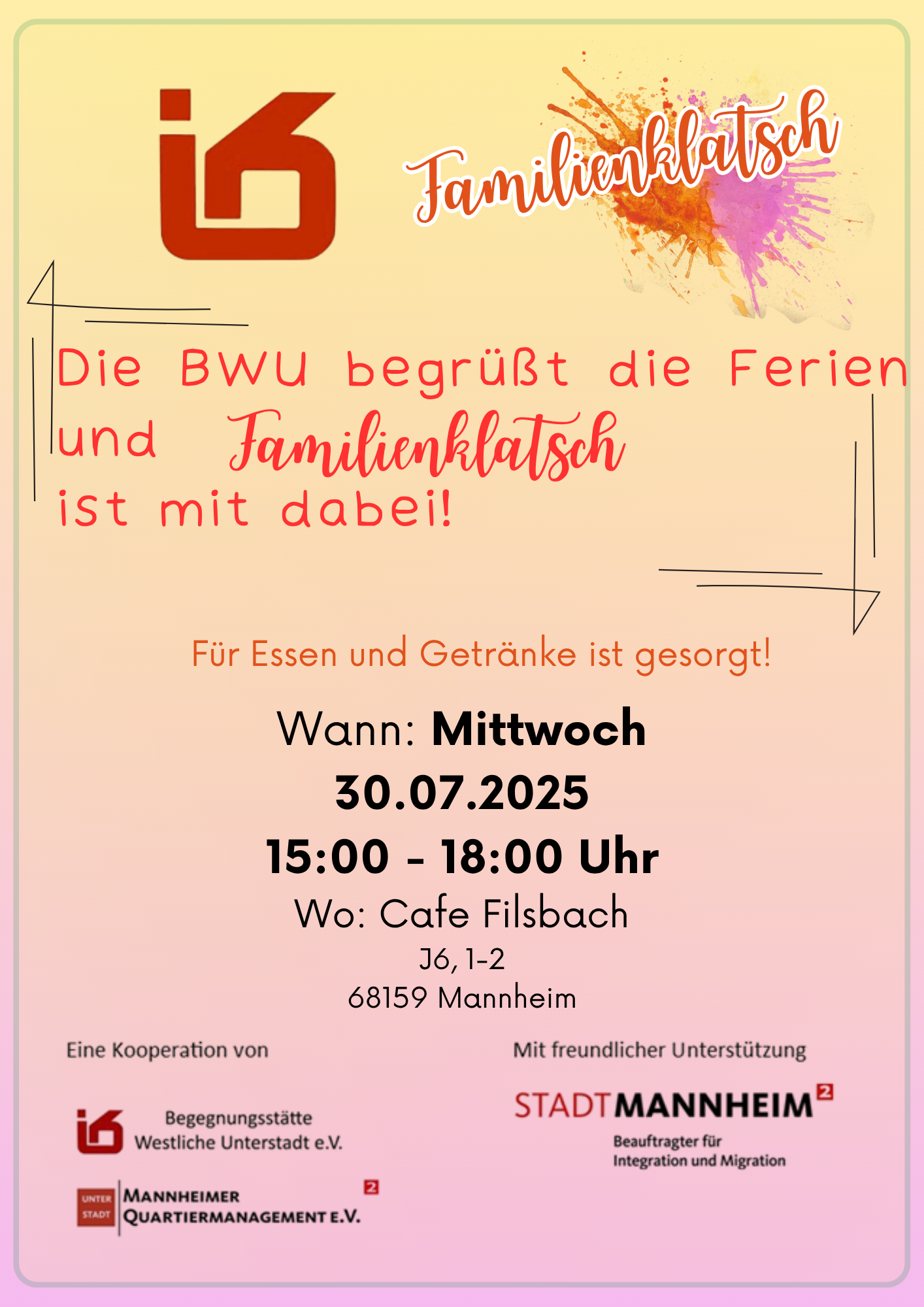 Flyer Sommerferienbeginn mit BWU
